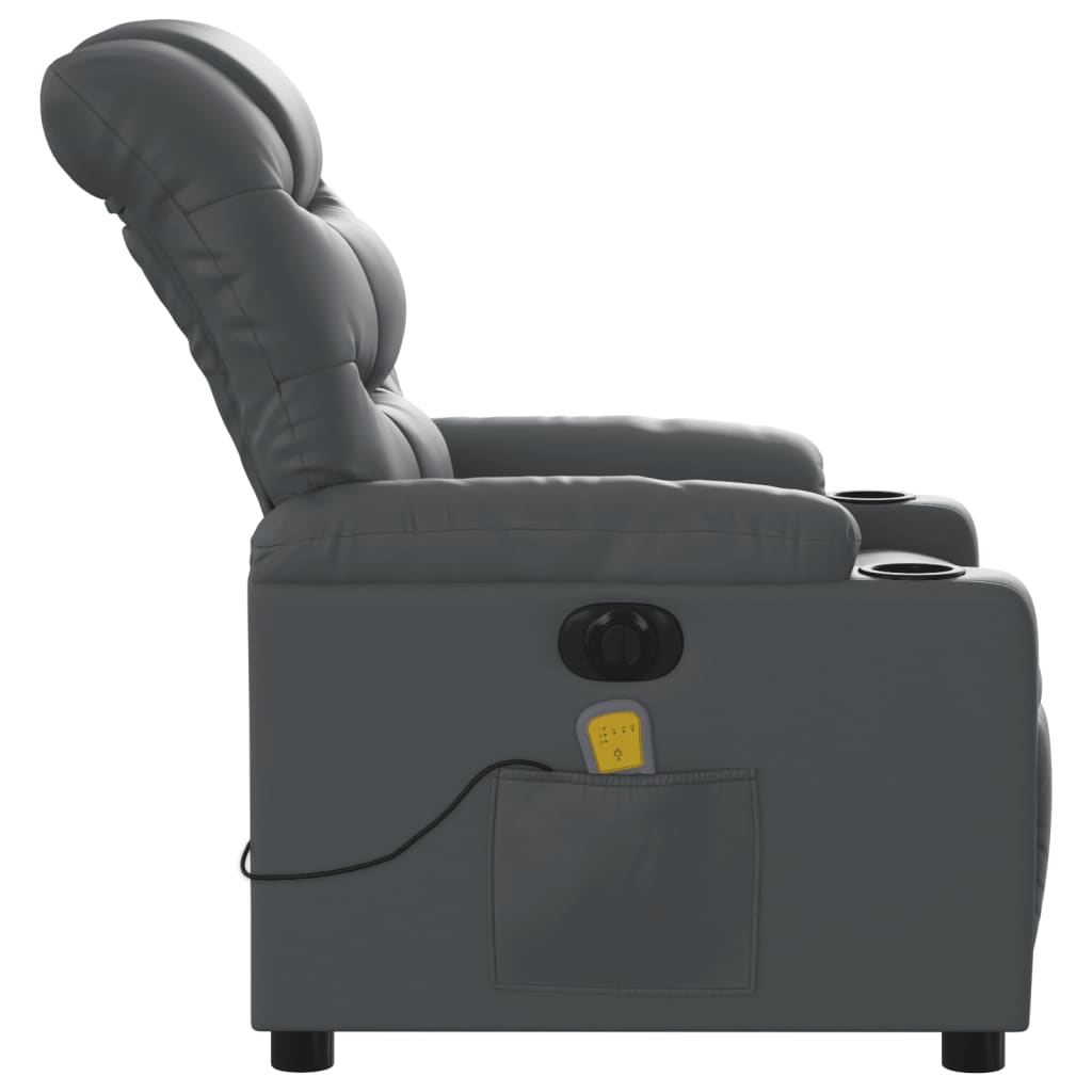 Massagestoel verstelbaar elektrisch kunstleer grijs is nu te koop bij PeponiXL, paradijselijk wonen!