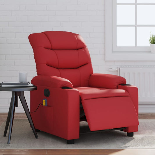 Massagestoel verstelbaar elektrisch kunstleer rood is nu te koop bij PeponiXL, paradijselijk wonen!