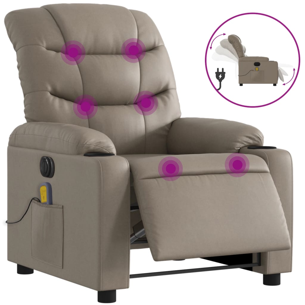 Massagestoel verstelbaar elektrisch kunstleer cappuccinokleurig is nu te koop bij PeponiXL, paradijselijk wonen!