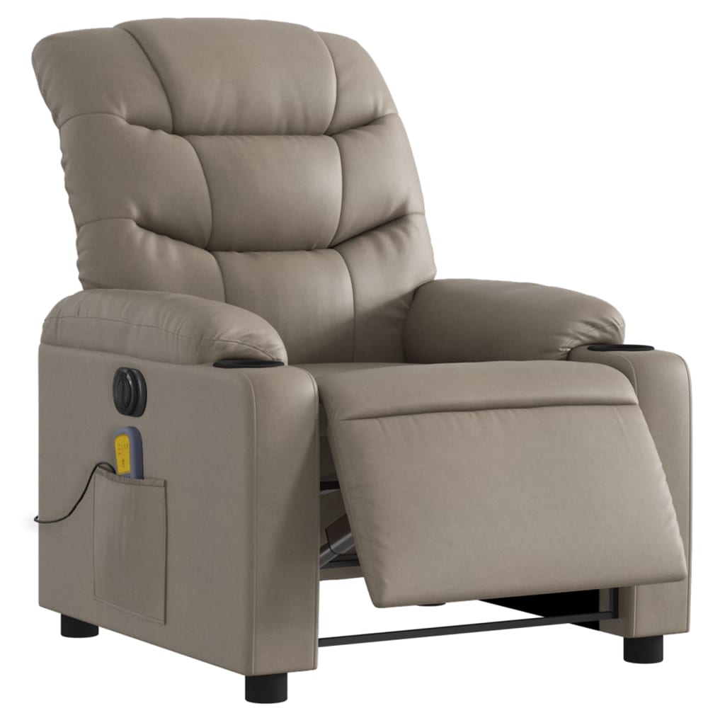 Massagestoel verstelbaar elektrisch kunstleer cappuccinokleurig is nu te koop bij PeponiXL, paradijselijk wonen!