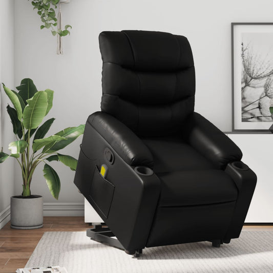 Sta-op-massagestoel verstelbaar kunstleer zwart is nu te koop bij PeponiXL, paradijselijk wonen!