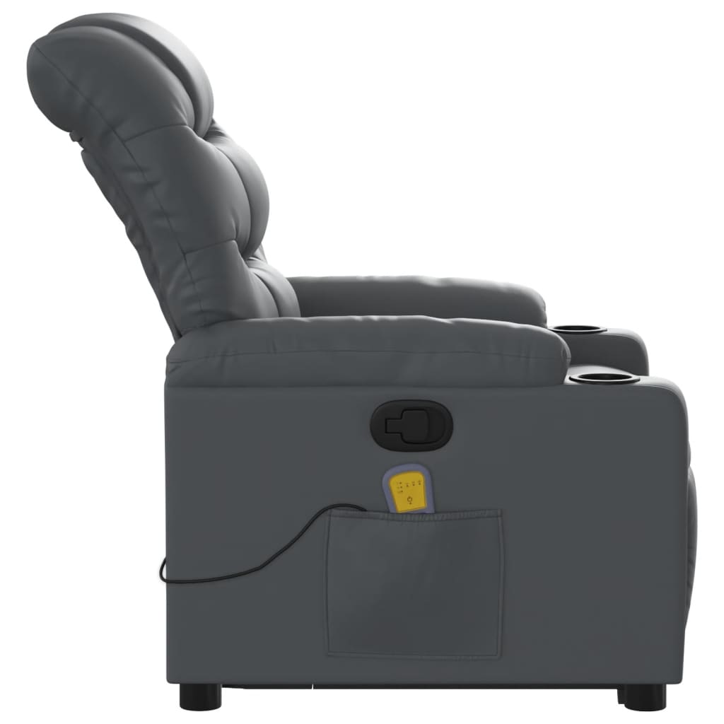 Sta-op-massagestoel verstelbaar kunstleer grijs is nu te koop bij PeponiXL, paradijselijk wonen!