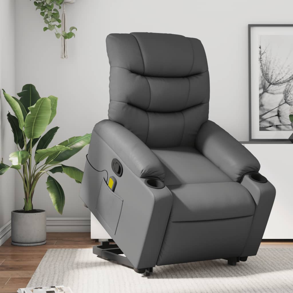 Sta-op-massagestoel verstelbaar kunstleer grijs is nu te koop bij PeponiXL, paradijselijk wonen!