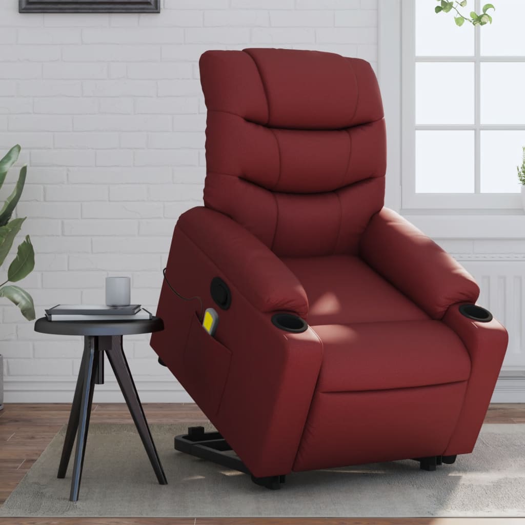 Sta-op-massagestoel verstelbaar kunstleer wijnrood is nu te koop bij PeponiXL, paradijselijk wonen!