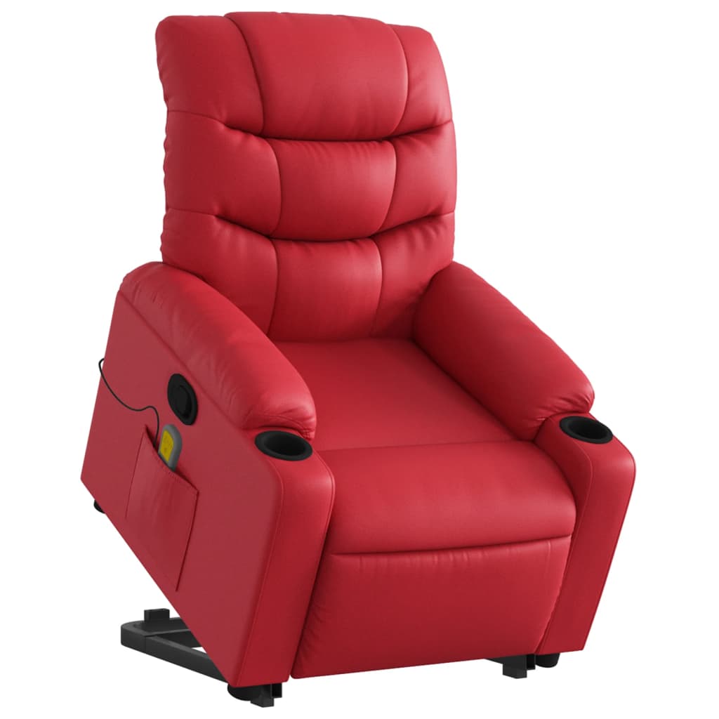 Sta-op-massagestoel verstelbaar kunstleer rood is nu te koop bij PeponiXL, paradijselijk wonen!