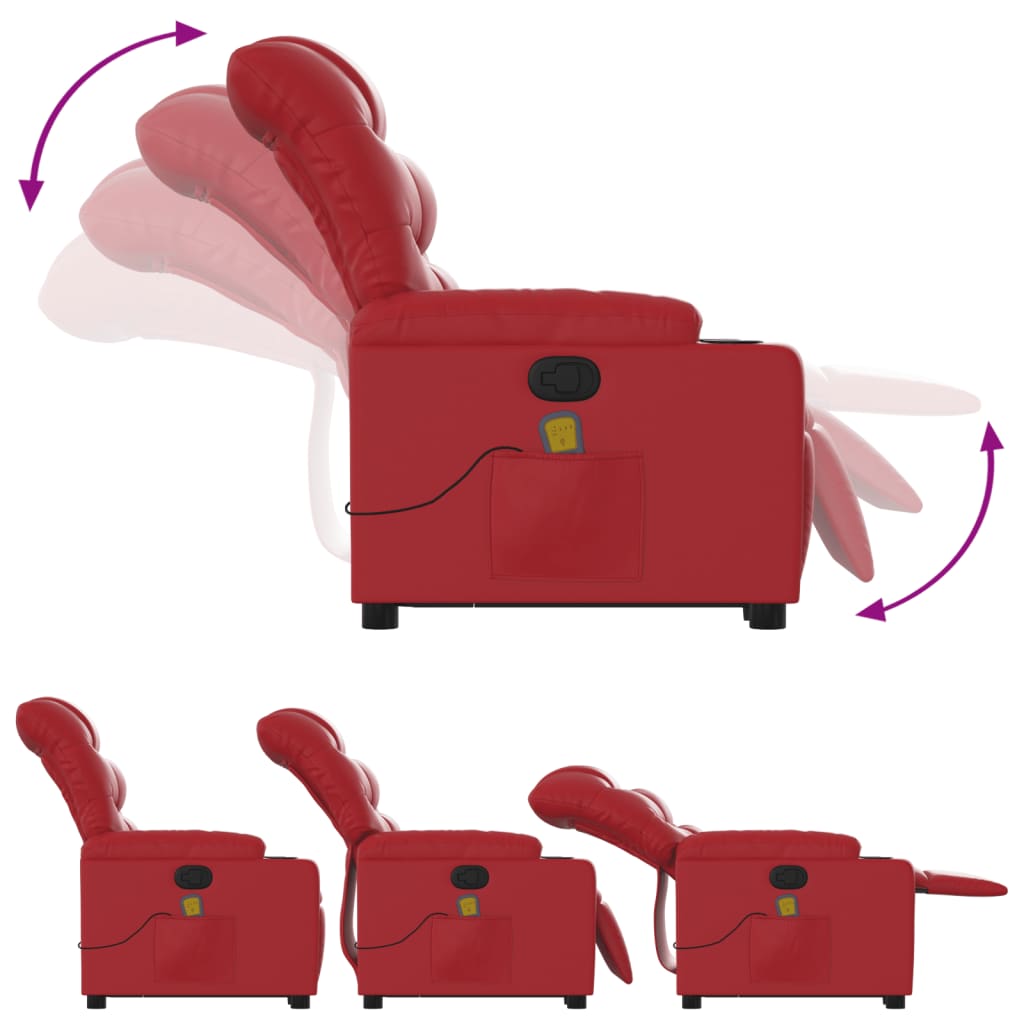 Sta-op-massagestoel verstelbaar kunstleer rood is nu te koop bij PeponiXL, paradijselijk wonen!