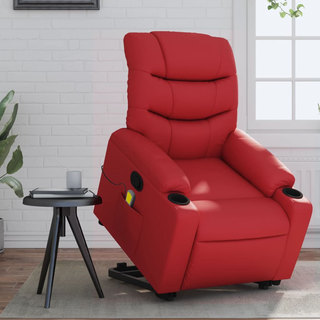 Sta-op-massagestoel verstelbaar kunstleer rood is nu te koop bij PeponiXL, paradijselijk wonen!