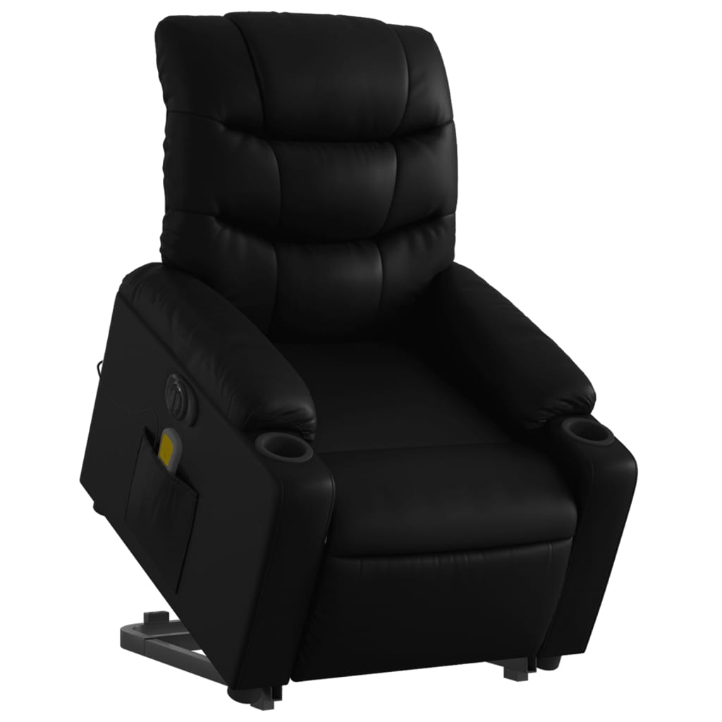 Sta-op-massagestoel elektrisch kunstleer zwart is nu te koop bij PeponiXL, paradijselijk wonen!