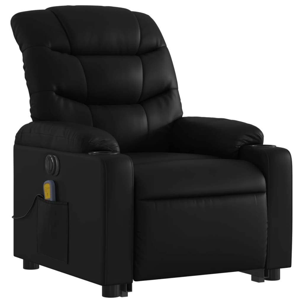 Sta-op-massagestoel elektrisch kunstleer zwart is nu te koop bij PeponiXL, paradijselijk wonen!