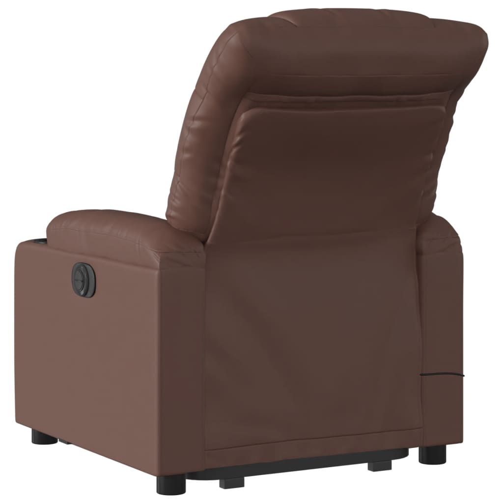 Sta-op-massagestoel elektrisch kunstleer bruin is nu te koop bij PeponiXL, paradijselijk wonen!