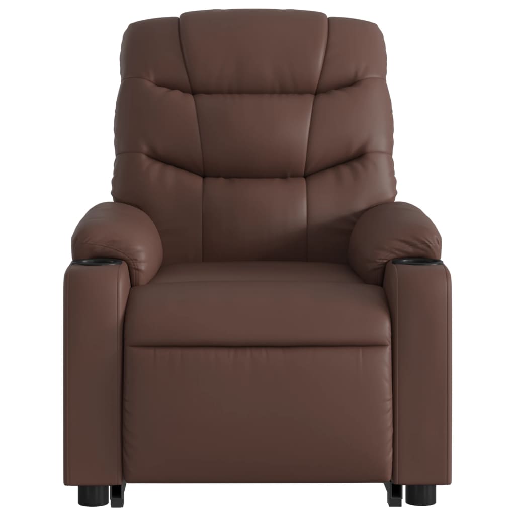 Sta-op-massagestoel elektrisch kunstleer bruin is nu te koop bij PeponiXL, paradijselijk wonen!