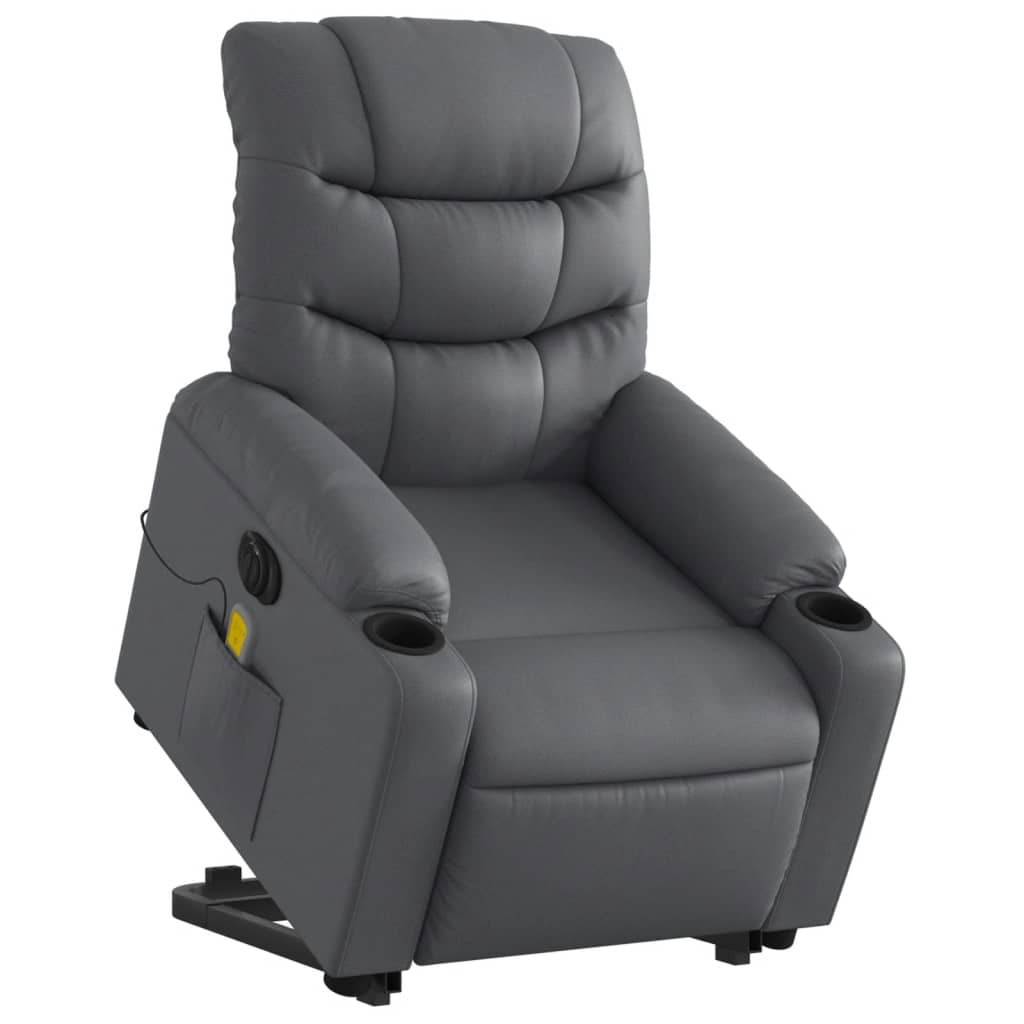 Sta-op-massagestoel elektrisch kunstleer grijs is nu te koop bij PeponiXL, paradijselijk wonen!
