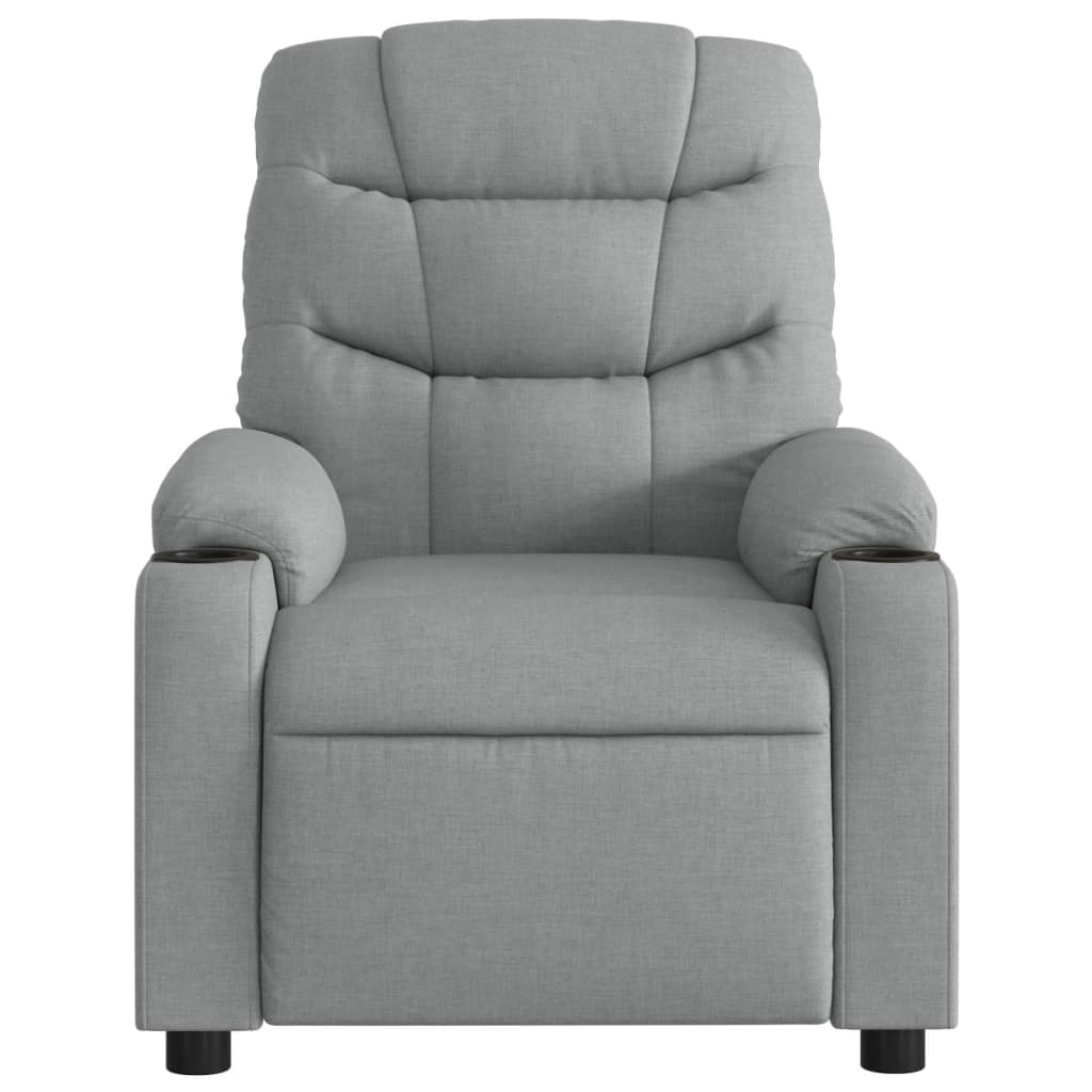 Fauteuil elektrisch verstelbaar stof lichtgrijs is nu te koop bij PeponiXL, paradijselijk wonen!