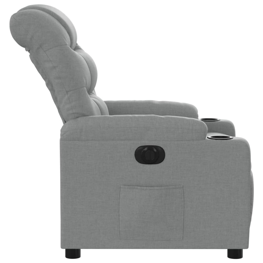 Fauteuil elektrisch verstelbaar stof lichtgrijs is nu te koop bij PeponiXL, paradijselijk wonen!