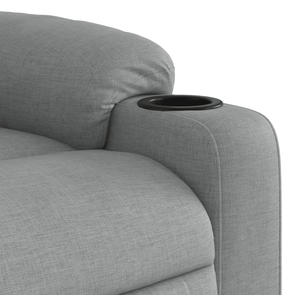 Fauteuil elektrisch verstelbaar stof lichtgrijs is nu te koop bij PeponiXL, paradijselijk wonen!