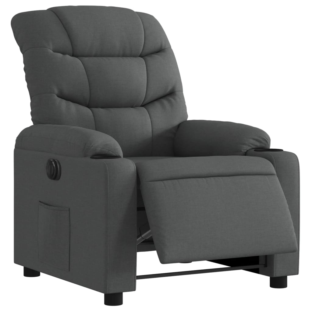 Fauteuil elektrisch verstelbaar stof donkergrijs is nu te koop bij PeponiXL, paradijselijk wonen!