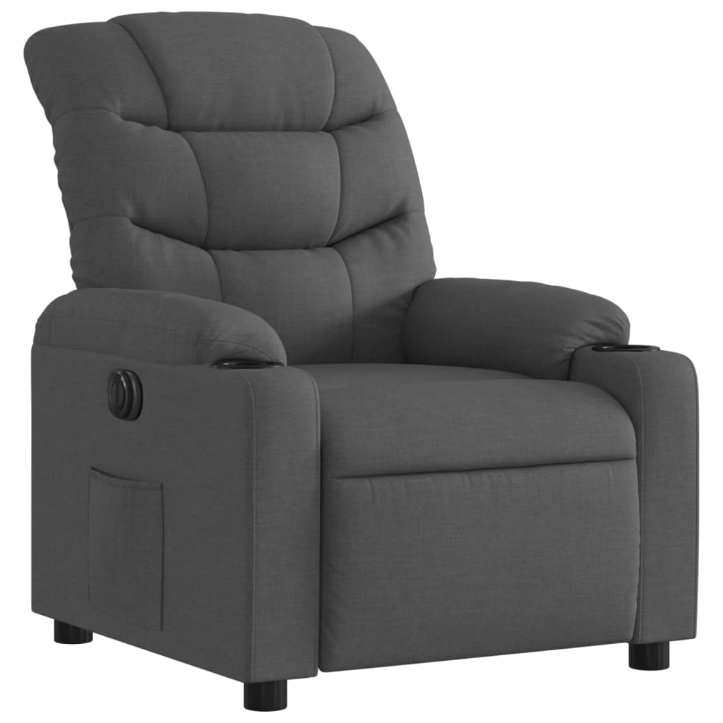 Fauteuil elektrisch verstelbaar stof donkergrijs is nu te koop bij PeponiXL, paradijselijk wonen!