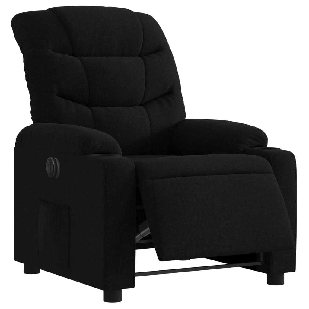 Fauteuil verstelbaar elektrisch stof zwart is nu te koop bij PeponiXL, paradijselijk wonen!