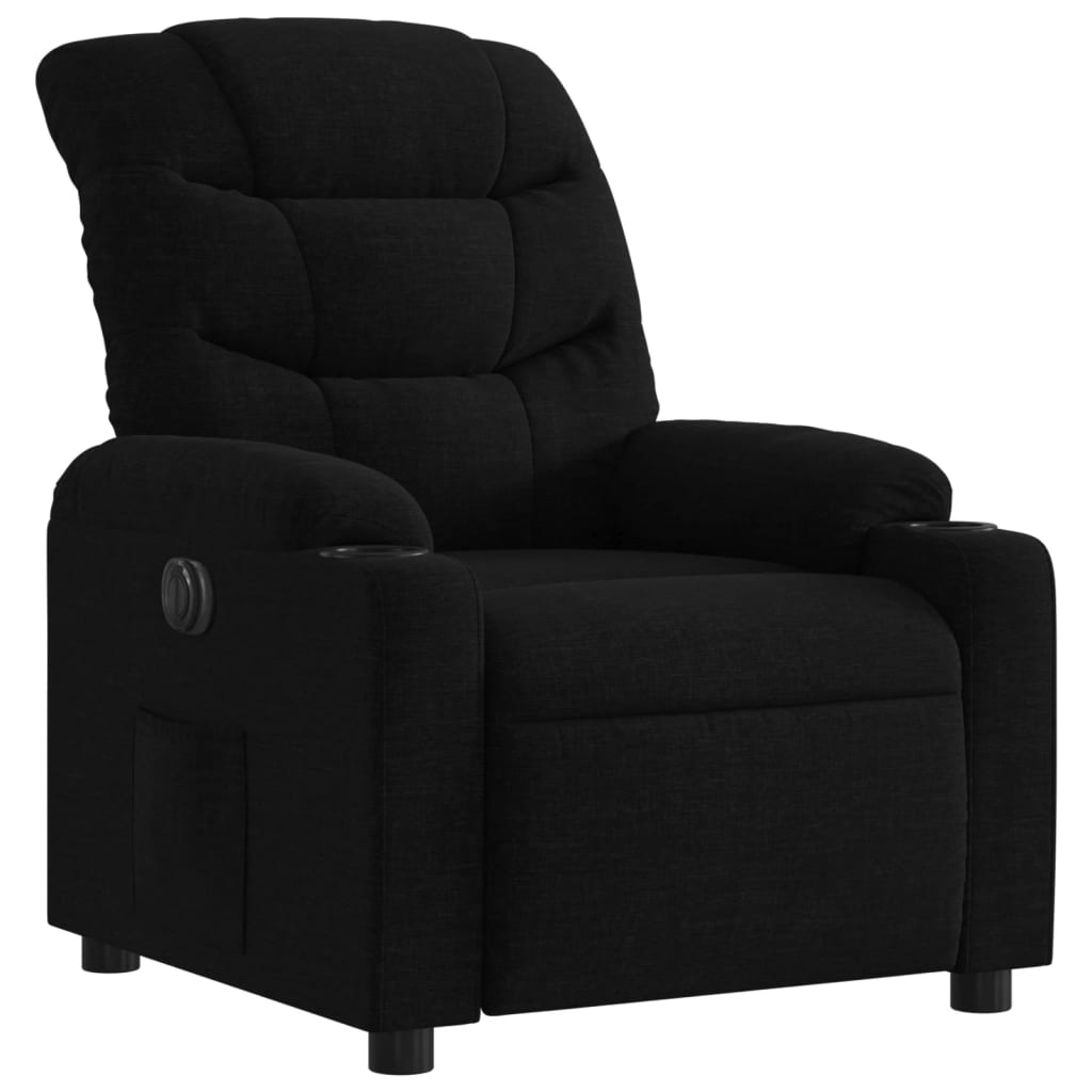 Fauteuil verstelbaar elektrisch stof zwart is nu te koop bij PeponiXL, paradijselijk wonen!