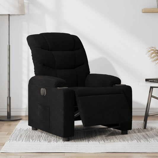 Fauteuil verstelbaar elektrisch stof zwart is nu te koop bij PeponiXL, paradijselijk wonen!