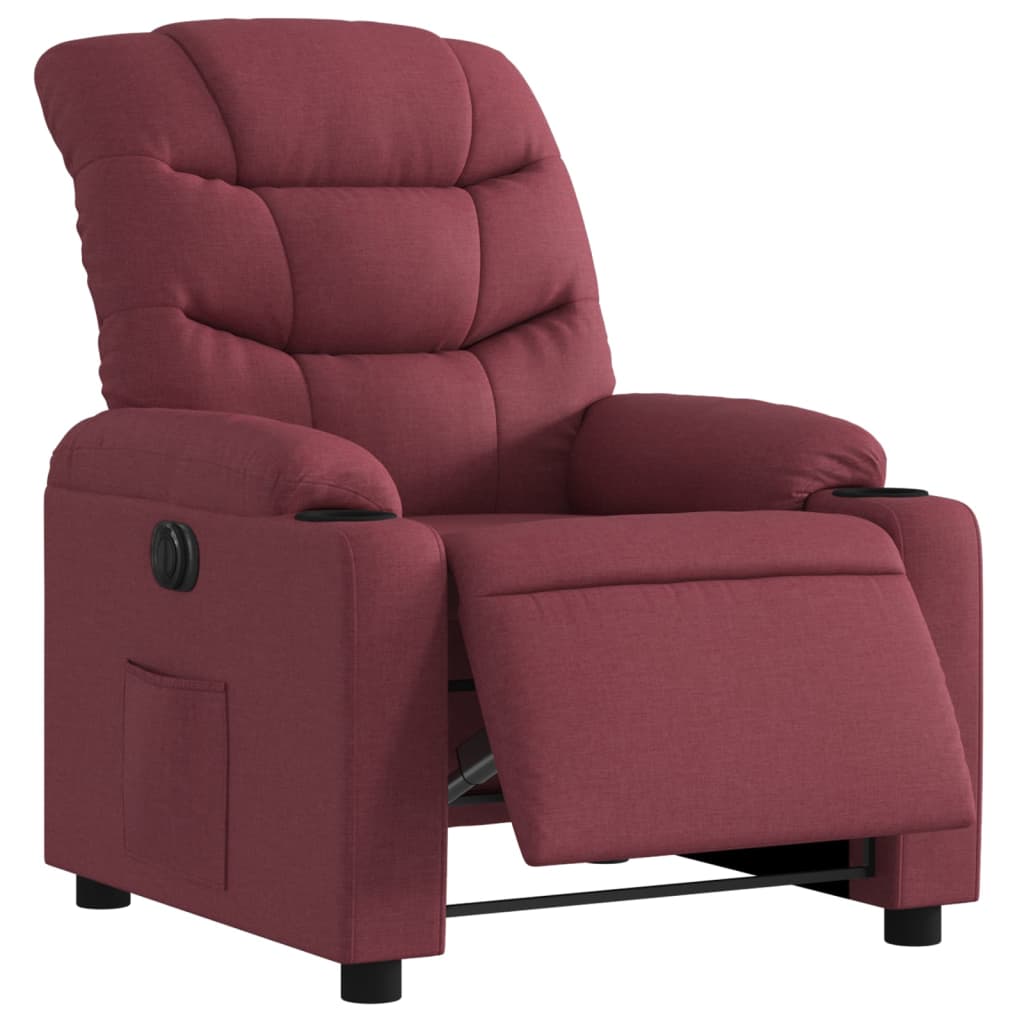 Fauteuil verstelbaar elektrisch stof wijnrood is nu te koop bij PeponiXL, paradijselijk wonen!