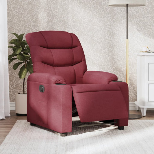 Fauteuil verstelbaar elektrisch stof wijnrood is nu te koop bij PeponiXL, paradijselijk wonen!