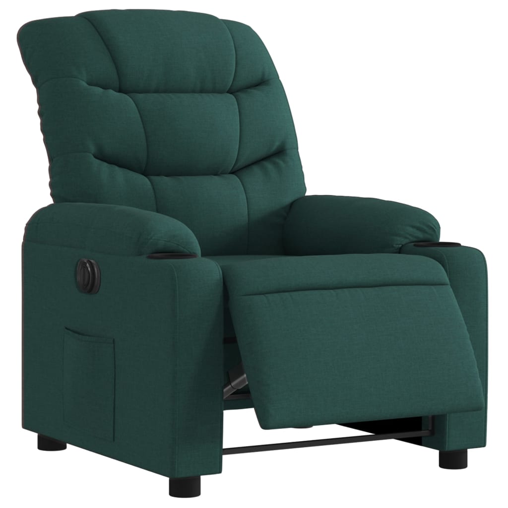 Fauteuil verstelbaar elektrisch stof donkergroen is nu te koop bij PeponiXL, paradijselijk wonen!