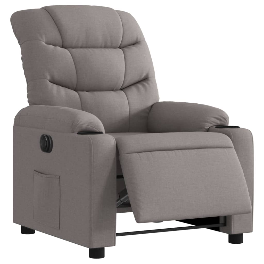 Fauteuil verstelbaar elektrisch stof taupe is nu te koop bij PeponiXL, paradijselijk wonen!