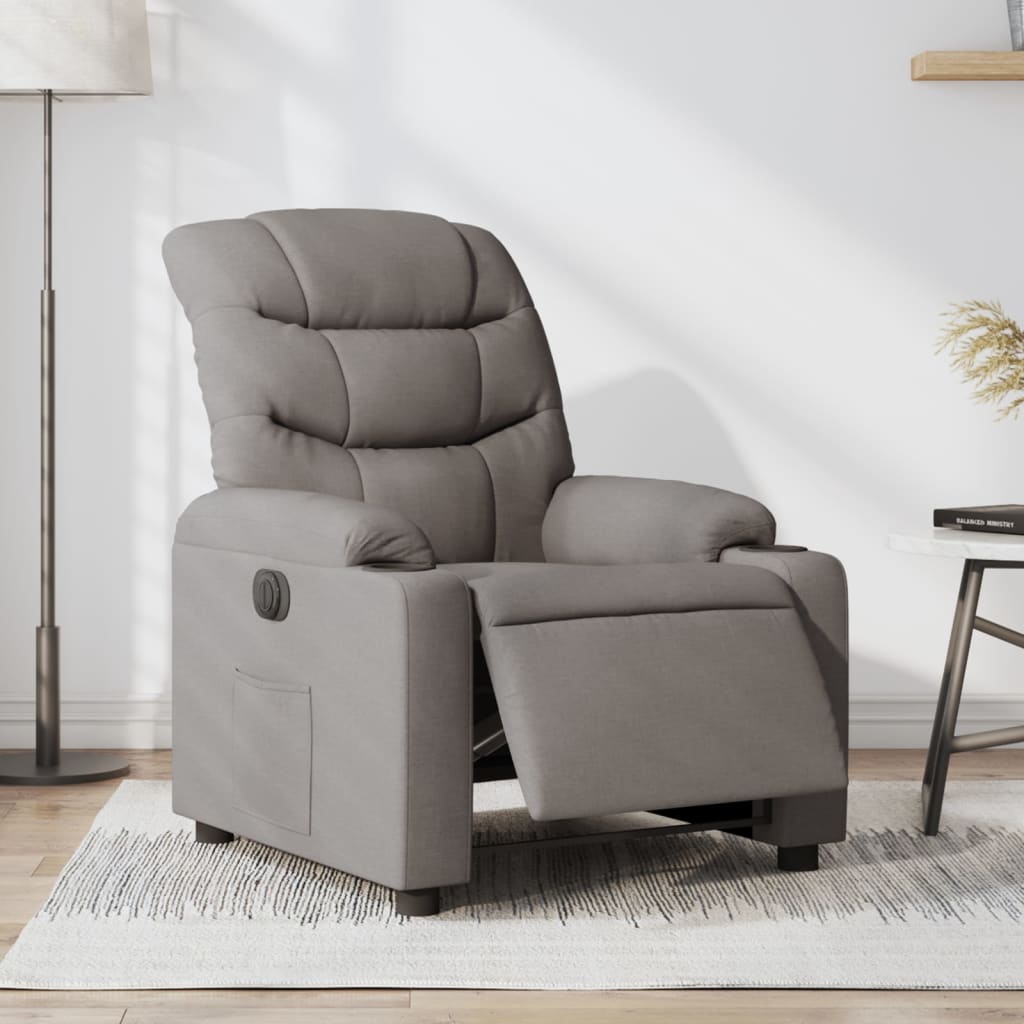 Fauteuil verstelbaar elektrisch stof taupe is nu te koop bij PeponiXL, paradijselijk wonen!