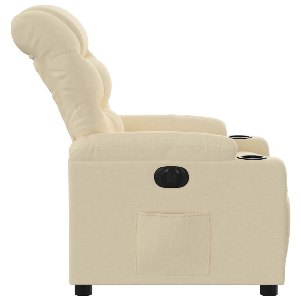 Fauteuil verstelbaar elektrisch stof crèmekleurig is nu te koop bij PeponiXL, paradijselijk wonen!