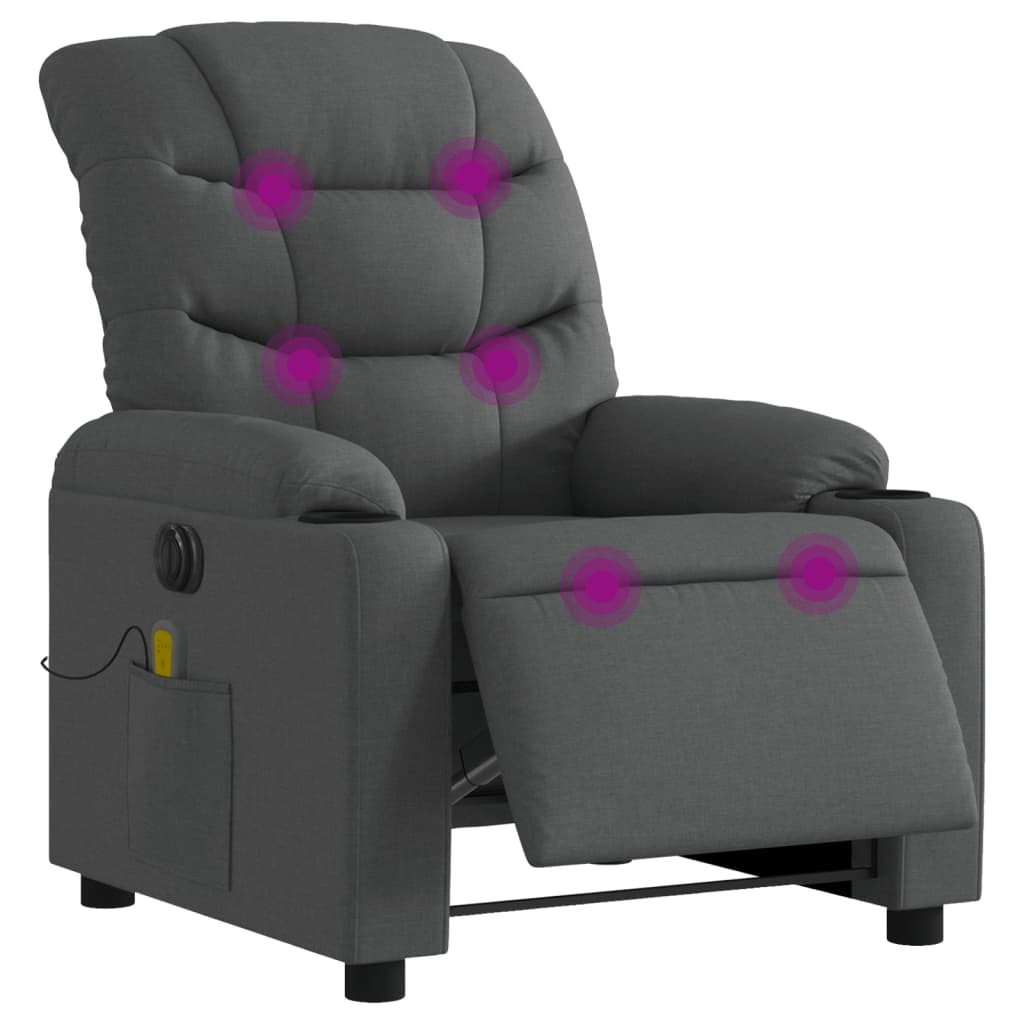 Massagestoel elektrisch verstelbaar stof donkergrijs is nu te koop bij PeponiXL, paradijselijk wonen!