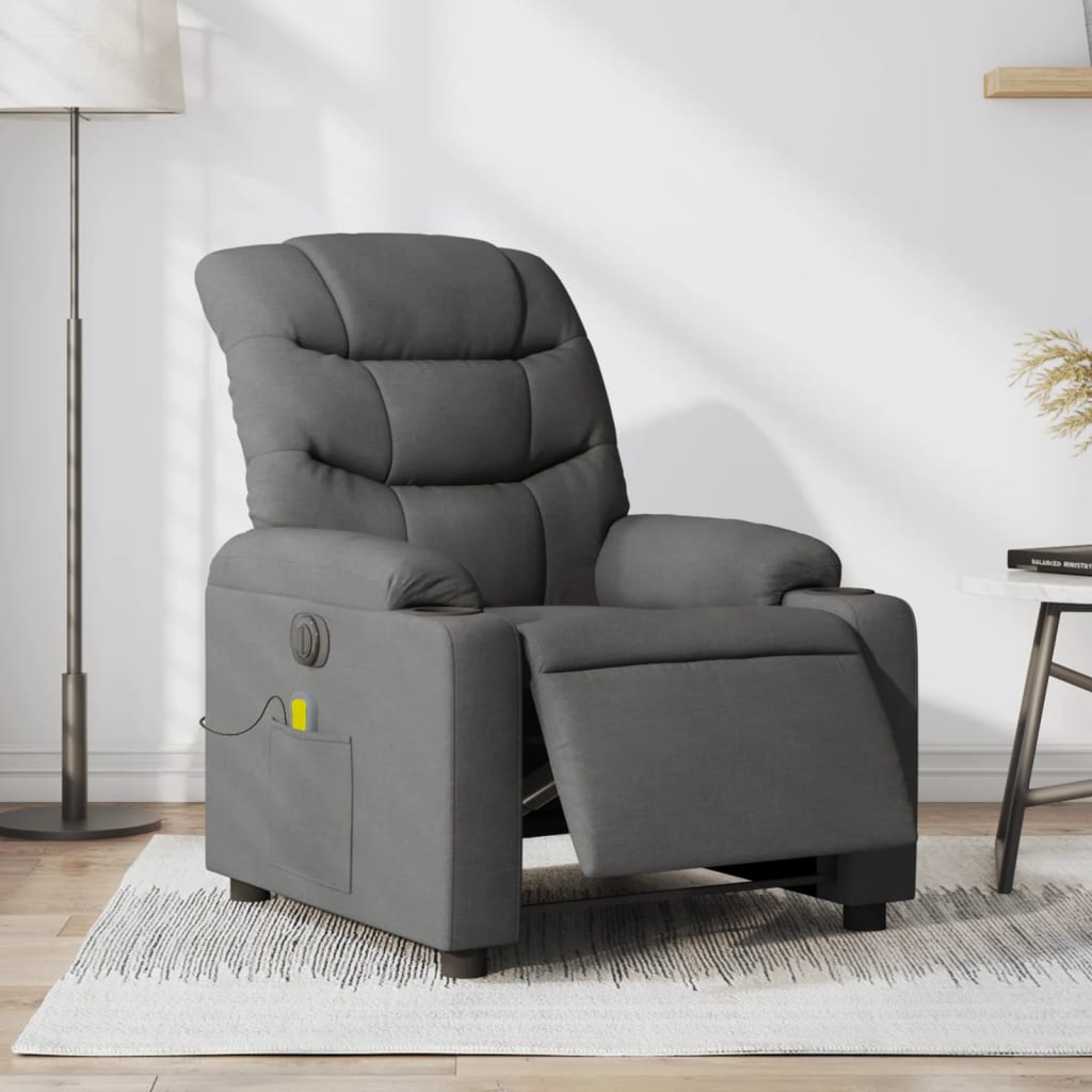 Massagestoel elektrisch verstelbaar stof donkergrijs is nu te koop bij PeponiXL, paradijselijk wonen!