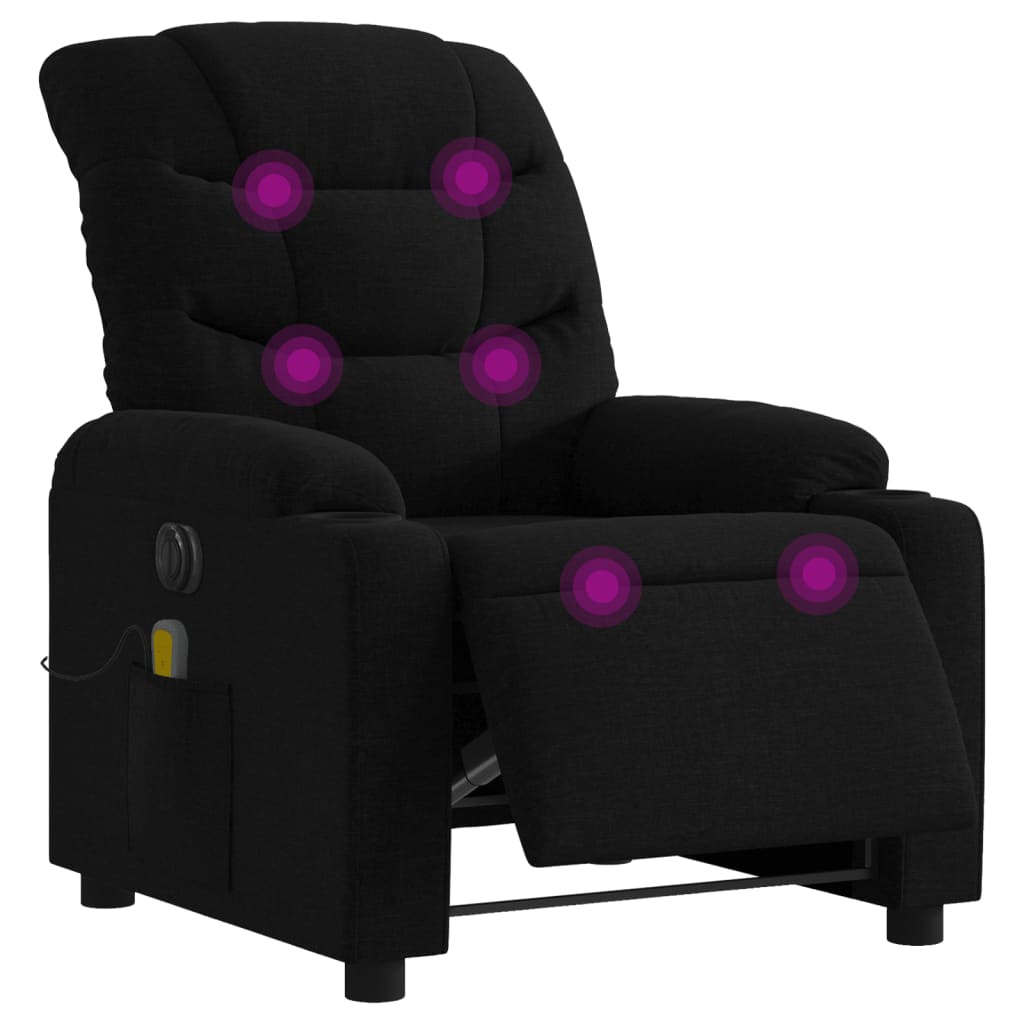 Massagestoel elektrisch verstelbaar stof zwart is nu te koop bij PeponiXL, paradijselijk wonen!