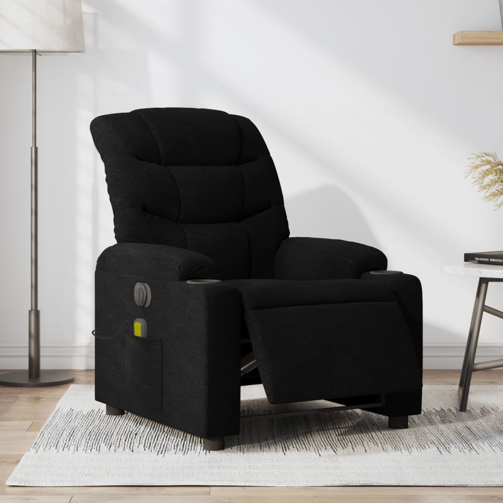 Massagestoel elektrisch verstelbaar stof zwart is nu te koop bij PeponiXL, paradijselijk wonen!
