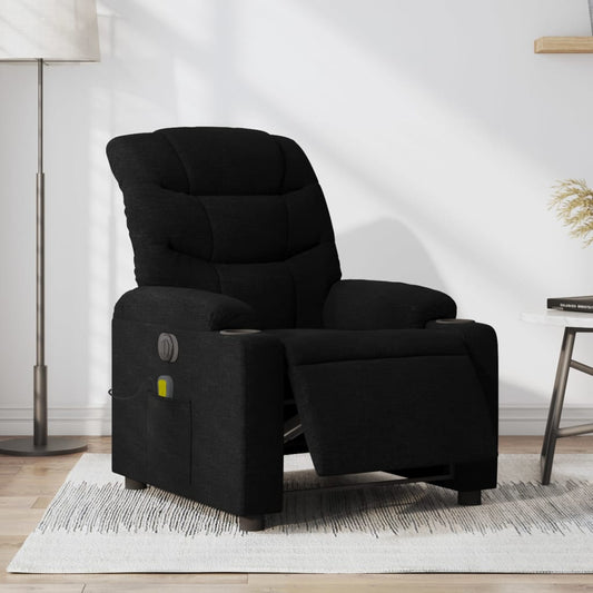 Massagestoel elektrisch verstelbaar stof zwart is nu te koop bij PeponiXL, paradijselijk wonen!