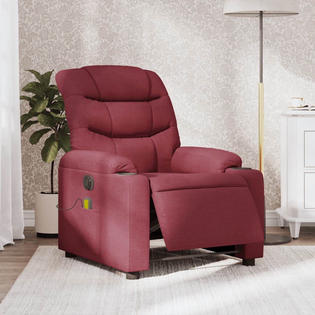 Massagestoel elektrisch verstelbaar stof wijnrood is nu te koop bij PeponiXL, paradijselijk wonen!