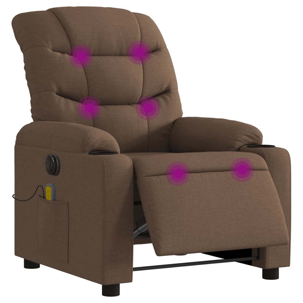 Massagestoel elektrisch verstelbaar stof bruin is nu te koop bij PeponiXL, paradijselijk wonen!