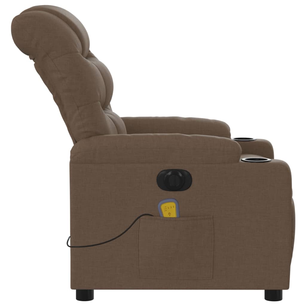 Massagestoel elektrisch verstelbaar stof bruin is nu te koop bij PeponiXL, paradijselijk wonen!