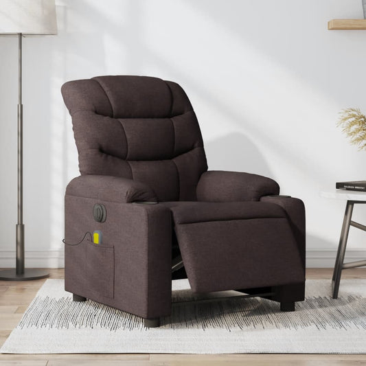 Massagestoel elektrisch verstelbaar stof donkerbruin is nu te koop bij PeponiXL, paradijselijk wonen!