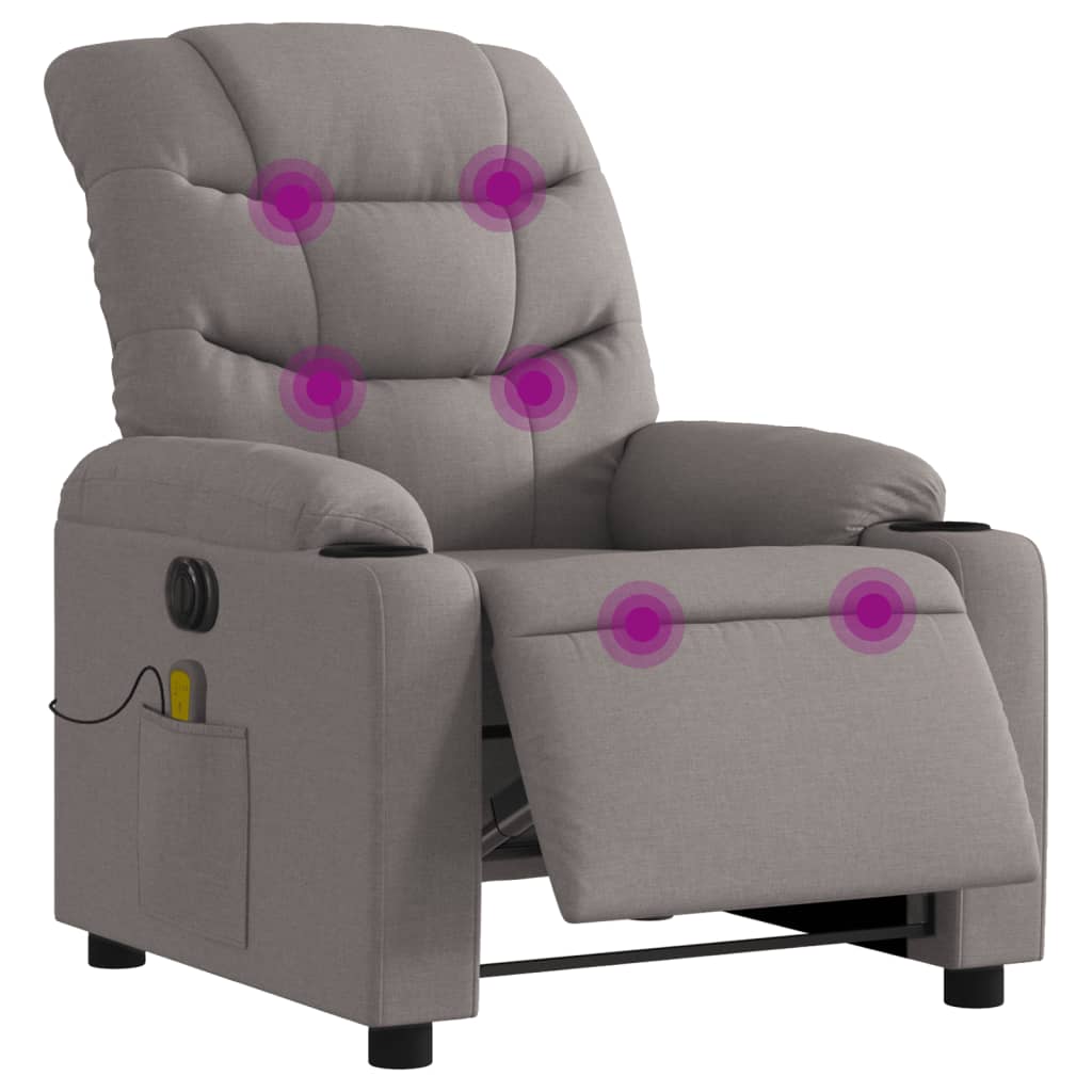 Massagestoel elektrisch verstelbaar stof taupe is nu te koop bij PeponiXL, paradijselijk wonen!