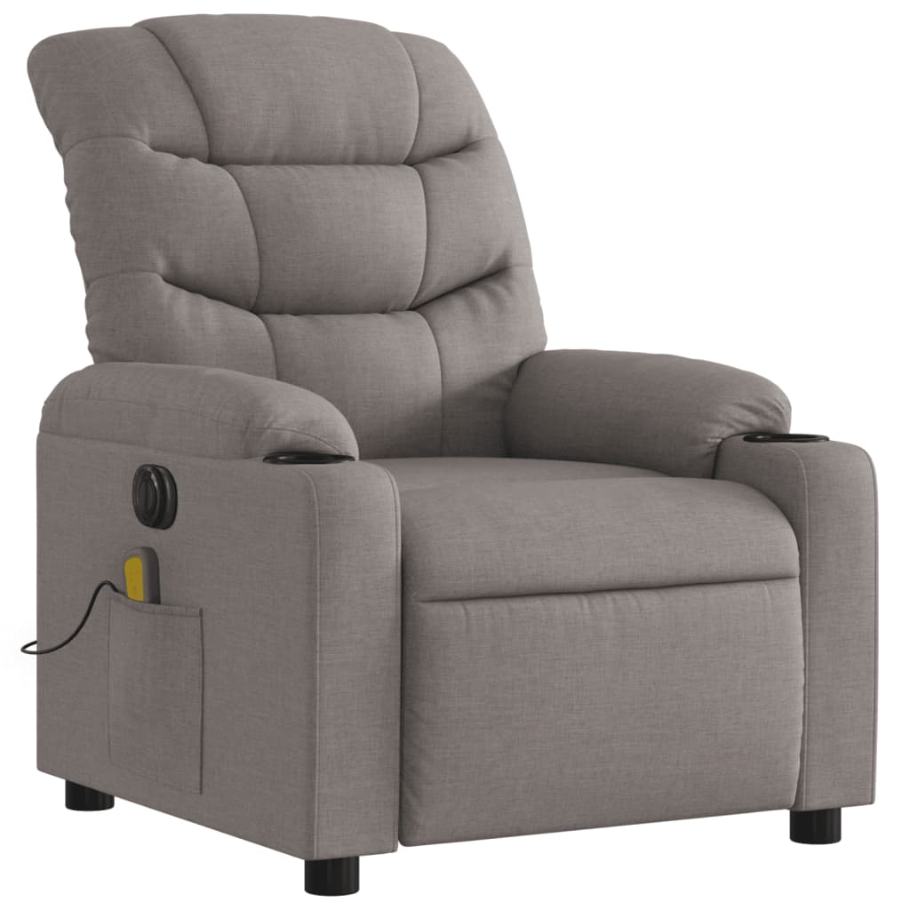 Massagestoel elektrisch verstelbaar stof taupe is nu te koop bij PeponiXL, paradijselijk wonen!