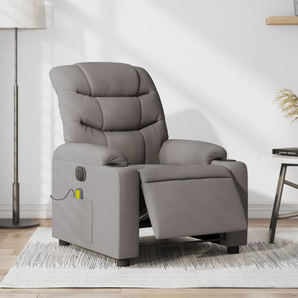 Massagestoel elektrisch verstelbaar stof taupe is nu te koop bij PeponiXL, paradijselijk wonen!
