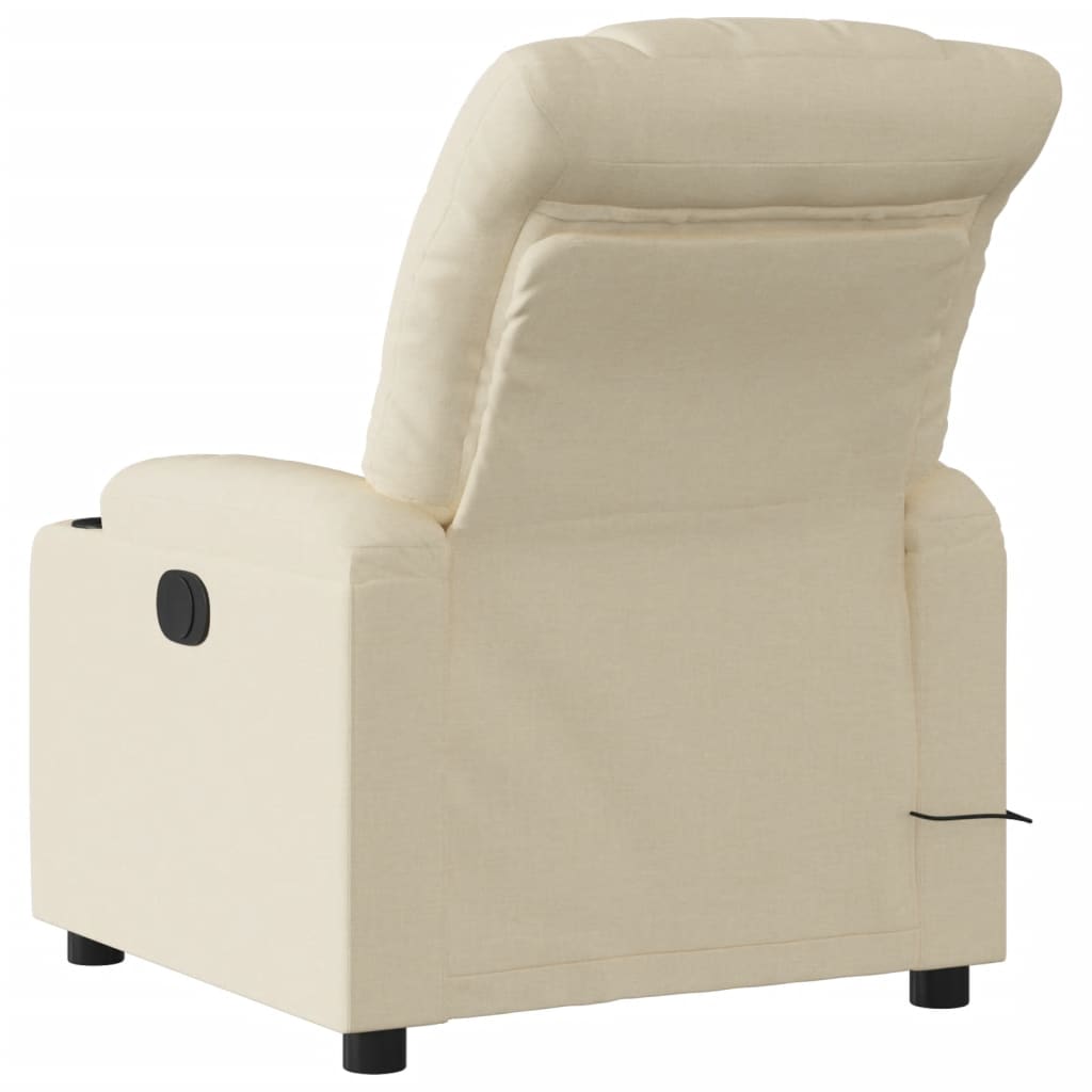 Massagestoel elektrisch verstelbaar stof crèmekleurig is nu te koop bij PeponiXL, paradijselijk wonen!