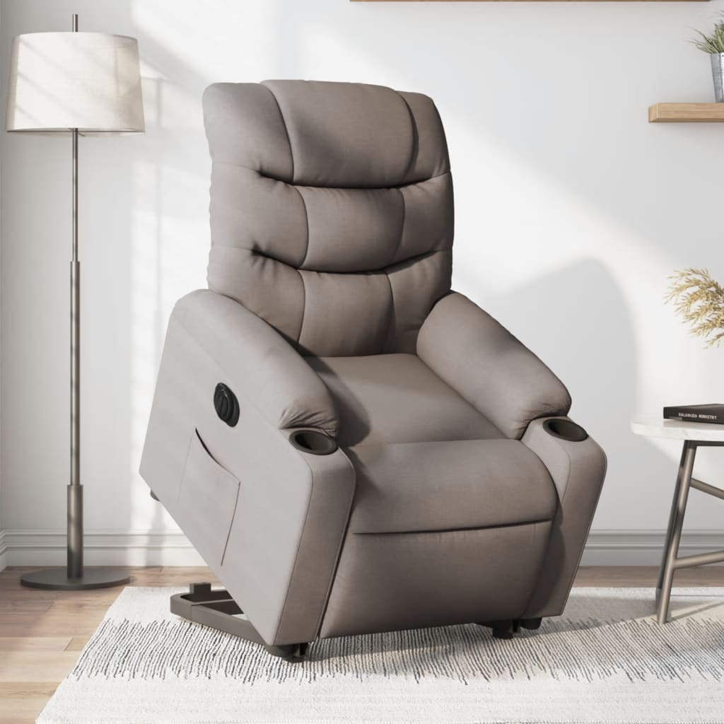 Sta-op-stoel elektrisch verstelbaar stof taupe is nu te koop bij PeponiXL, paradijselijk wonen!