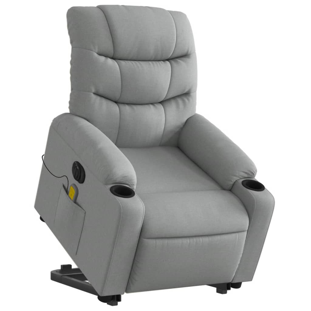 Sta-op-massagestoel elektrisch verstelbaar stof lichtgrijs is nu te koop bij PeponiXL, paradijselijk wonen!
