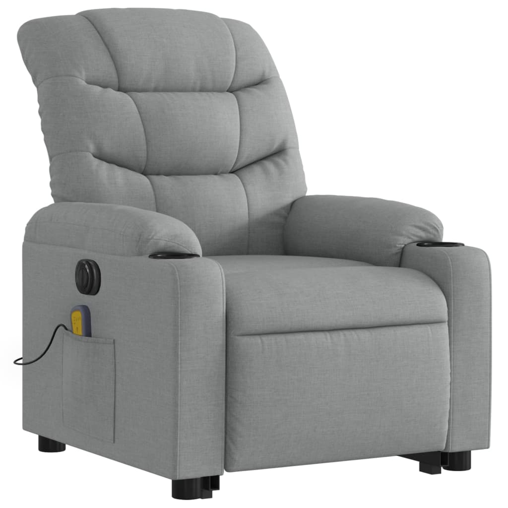 Sta-op-massagestoel elektrisch verstelbaar stof lichtgrijs is nu te koop bij PeponiXL, paradijselijk wonen!