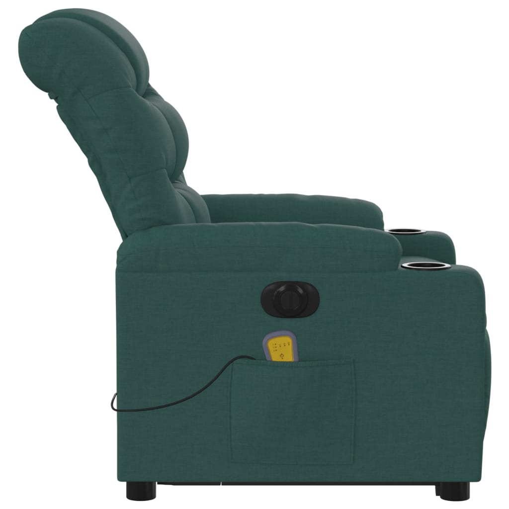 Sta-op-massagestoel elektrisch verstelbaar stof donkergroen is nu te koop bij PeponiXL, paradijselijk wonen!