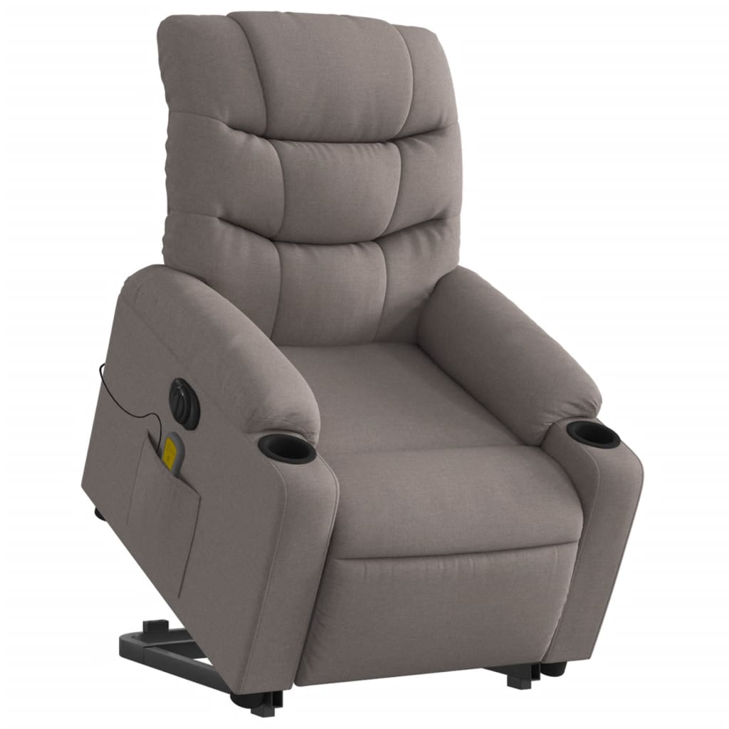 Sta-op-massagestoel elektrisch verstelbaar stof taupe is nu te koop bij PeponiXL, paradijselijk wonen!