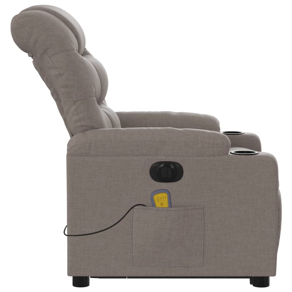 Sta-op-massagestoel elektrisch verstelbaar stof taupe is nu te koop bij PeponiXL, paradijselijk wonen!