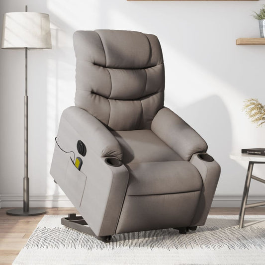Sta-op-massagestoel elektrisch verstelbaar stof taupe is nu te koop bij PeponiXL, paradijselijk wonen!
